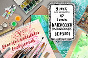 9 Watercolor backgrounds, a Texture Graphic by shik-shik (Thumbnail 1 of 4)