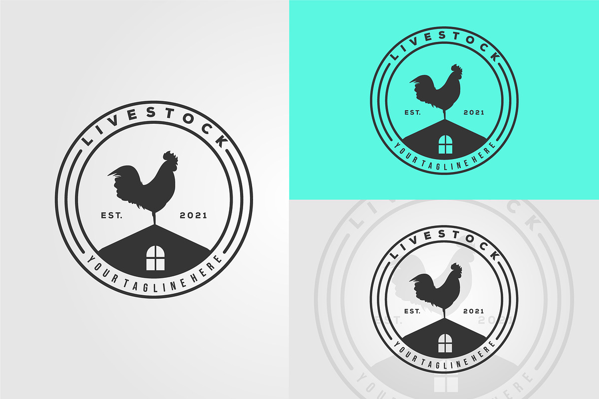rooster farm livestock logo vector, an Object Graphic by Rizkaarishandy_shop (Photo 1 of 3)