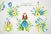 Watercolor Spring Set, a Decorative Illustration by annasokol_ (Thumbnail 2 of 8)