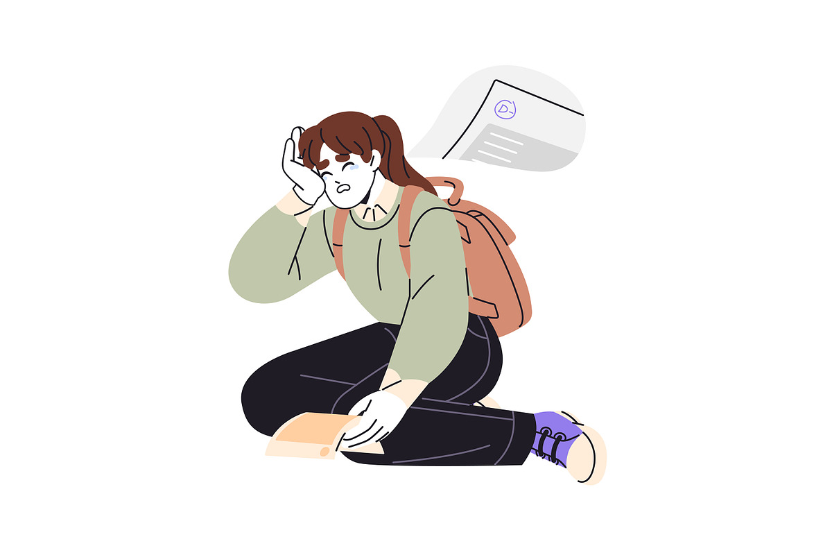 Depressed teenagers, sad people set, a Person Illustration by PaperTrident (Photo 4 of 9)