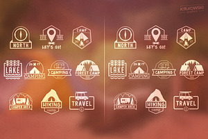 Camping Outdoor Badges Logos