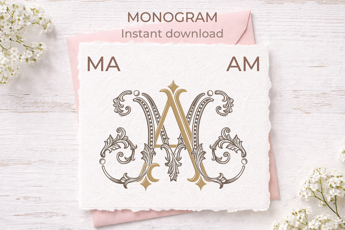 MA AM Wedding Monogram Logo, a Branding & Logo Template by LogoAV (Photo 4 of 6)