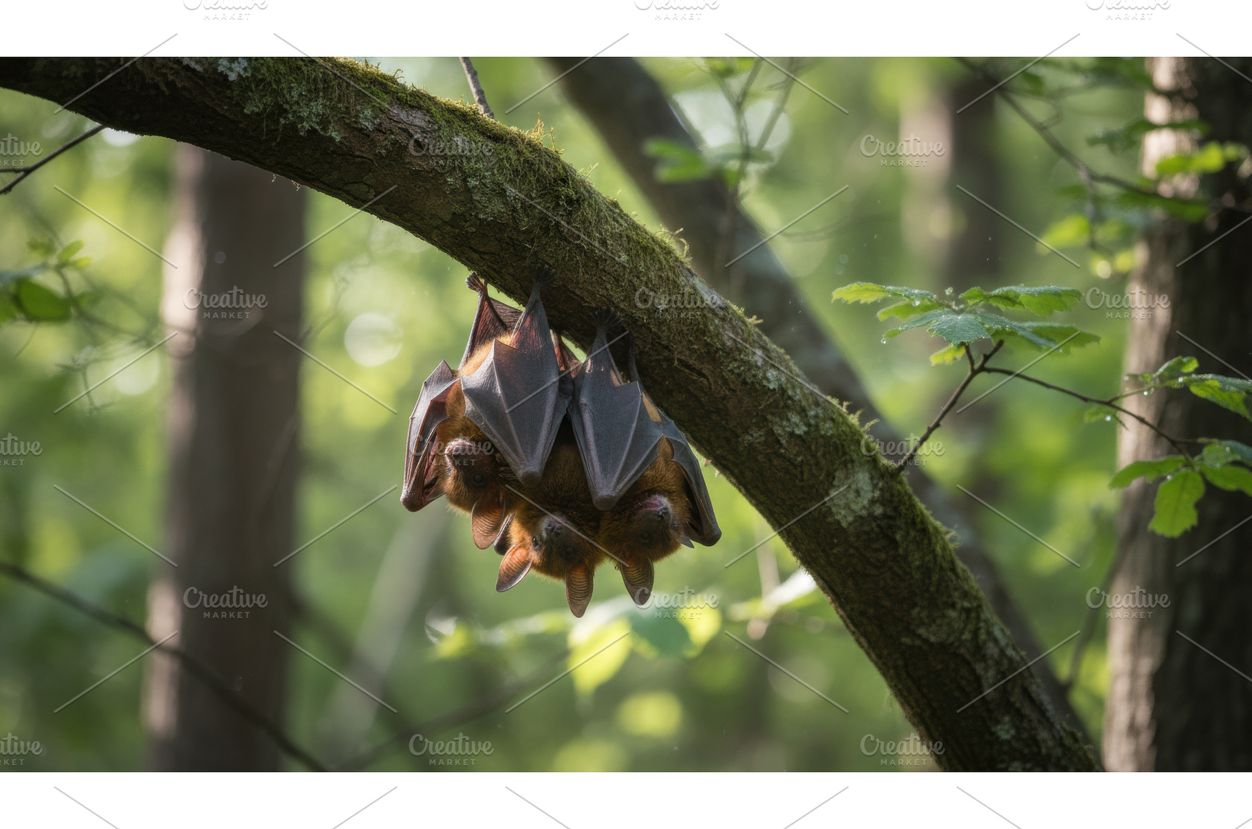 Three large fruit bats, also known, an Animal Photo by Igor Tichonow