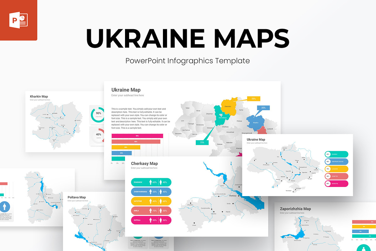 Ukraine Maps PowerPoint Templates | Creative Market