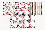 Red White Blue Digital Paper Pack, a Pattern Graphic by GlamArtZhanna (Thumbnail 3 of 4)