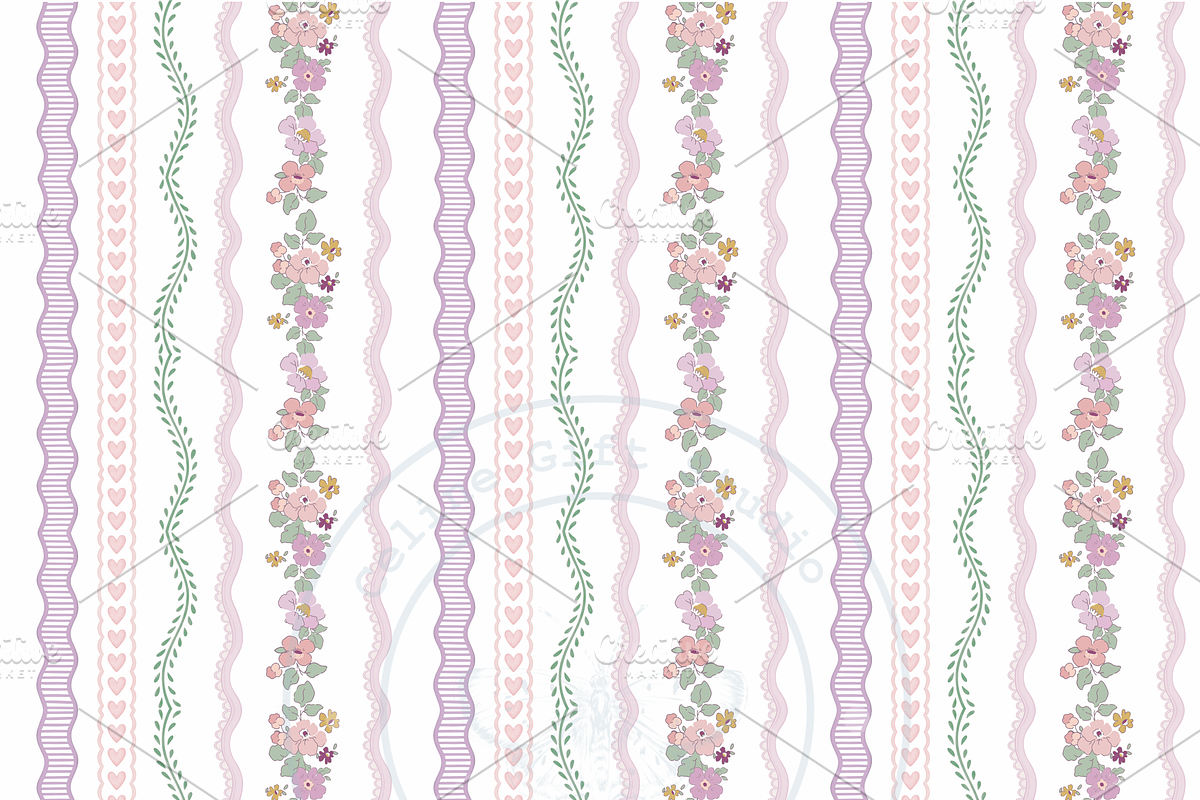 Romantic Floral Digital Paper, an Illustration by Celine Gift Studio