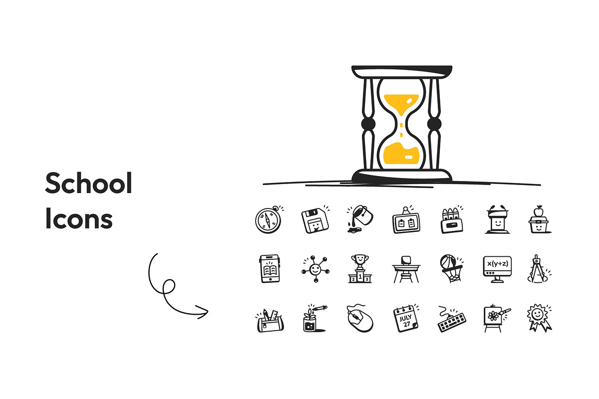 School Doodles Icons Pack, an Outline Icon by Prosymbols (Photo 3 of 8)
