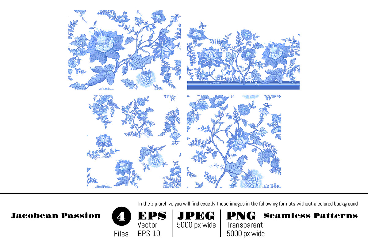 Jacobean Passion Seamless Patterns, a Pattern Graphic by Elen-Lane (Photo 5 of 5)