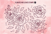 Floral Procreate Stamps for Tattoo, a Brush Add-On by InkPrintsTattoo (Thumbnail 4 of 9)