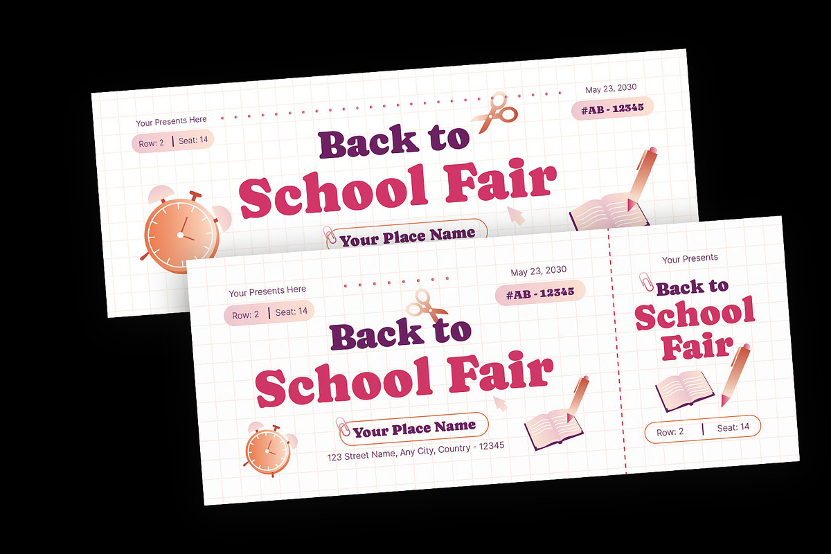 Modern Back to School Fair Ticket preview 2