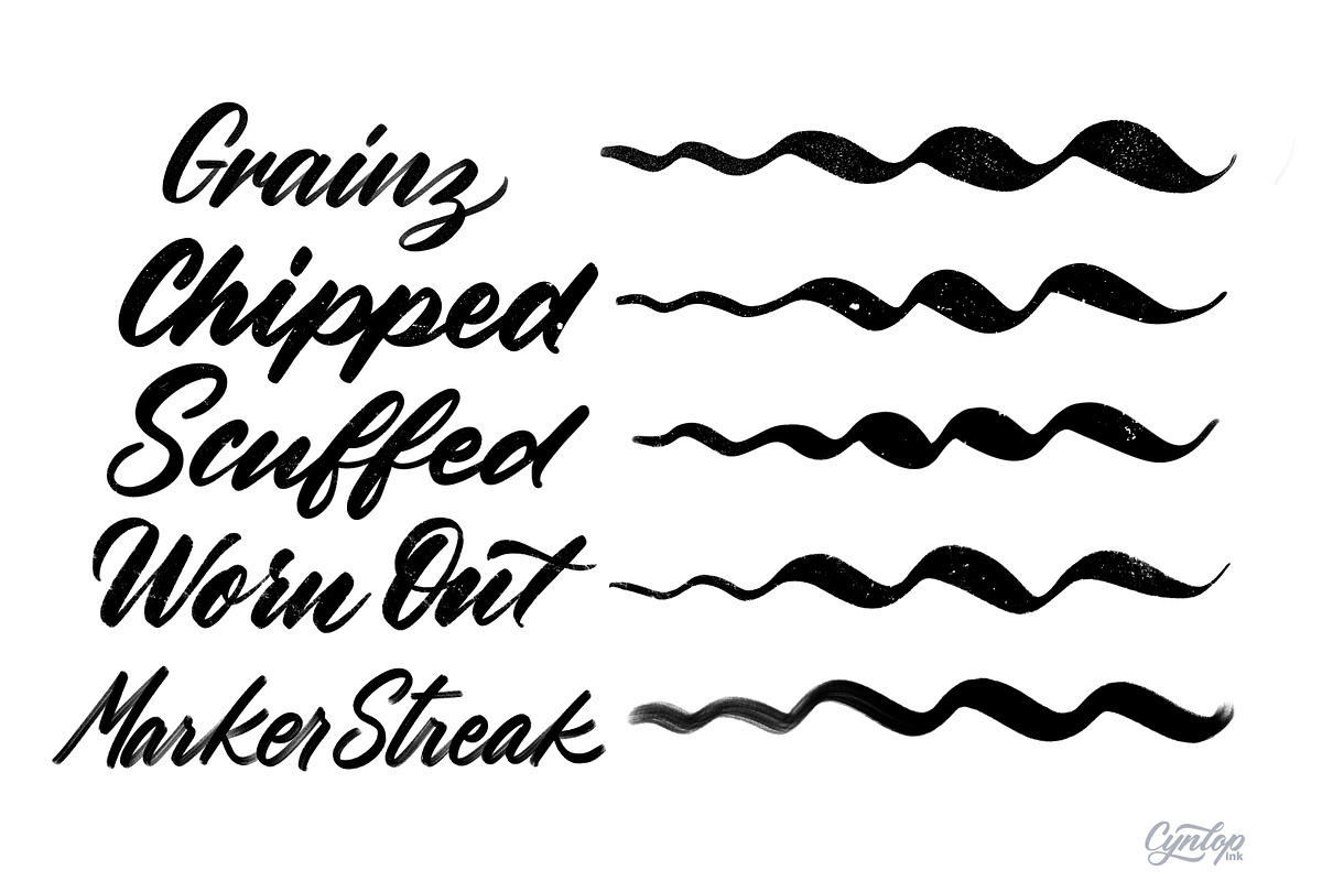 Procreate Lettering Brush Pack 3, a Brush Add-On by Cynlop Ink (Photo 3 of 10)