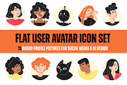 10 Flat User Avatar Icon Set, an Icon by YuskinKot (Thumbnail 1 of 4)