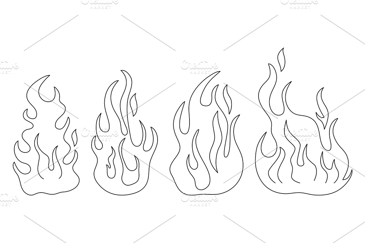 Simple linear fire illustration, an Object Illustration by Tati_Kli