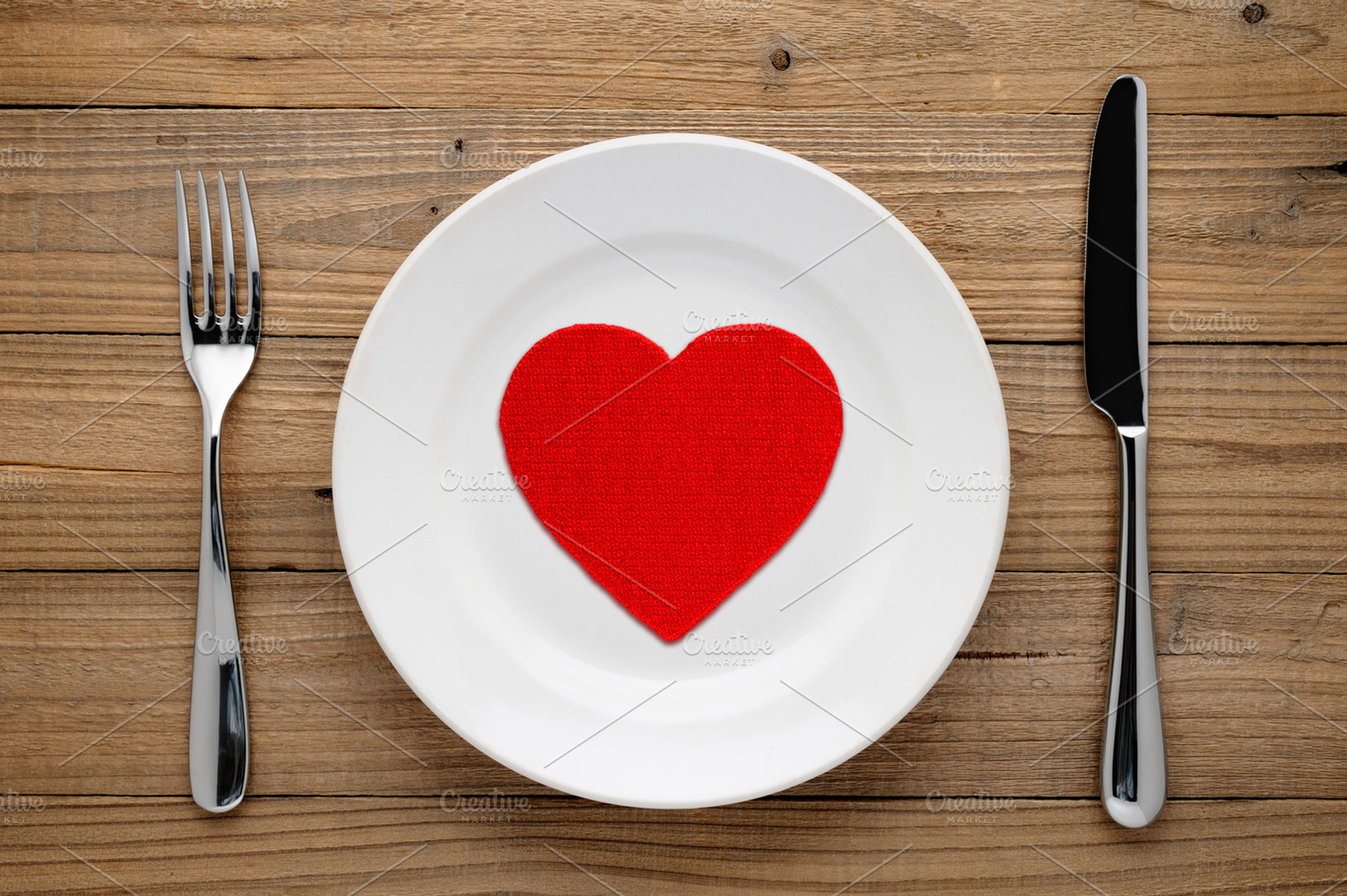 Red Heart On Plate