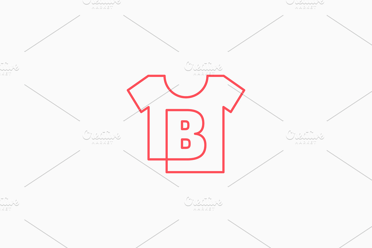 b letter tee tshirt apparel logo, a Branding & Logo Template by VASTARD STUDIO