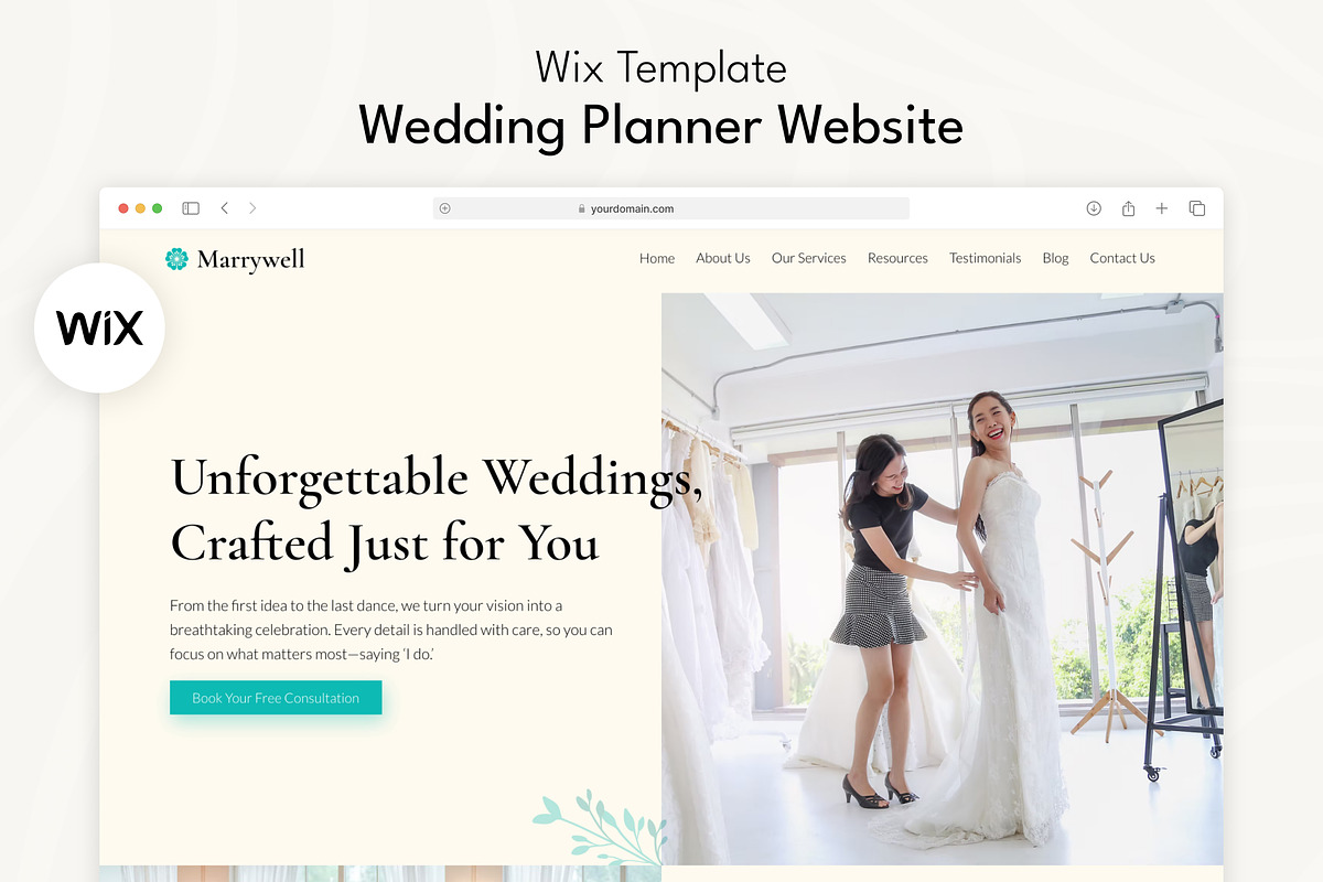 Elegant Wedding Planner Wix Template