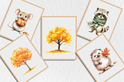 Watercolor Woodland Autumn Clipart, a Seasonal Illustration by Rose Art (Thumbnail 5 of 9)