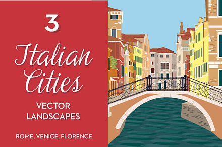 Italian cities vector landscapes