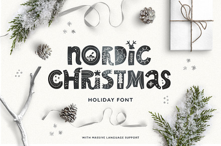 Nordic Christmas - scandinavian font, a Font by Favete Art