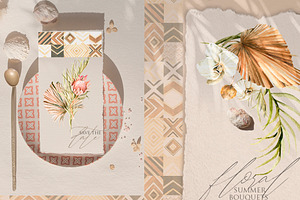 African Boho Floral Watercolor Set