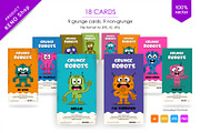 9 Funny cartoon robots. Tshirt, PNG., an Animal Illustration by KENO Mascots (Thumbnail 2 of 5)