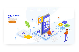 Calculator App, Landing Page Design