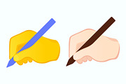 Hand holding pen writing icons set, an Emoji Icon by Yayasya (Thumbnail 2 of 3)