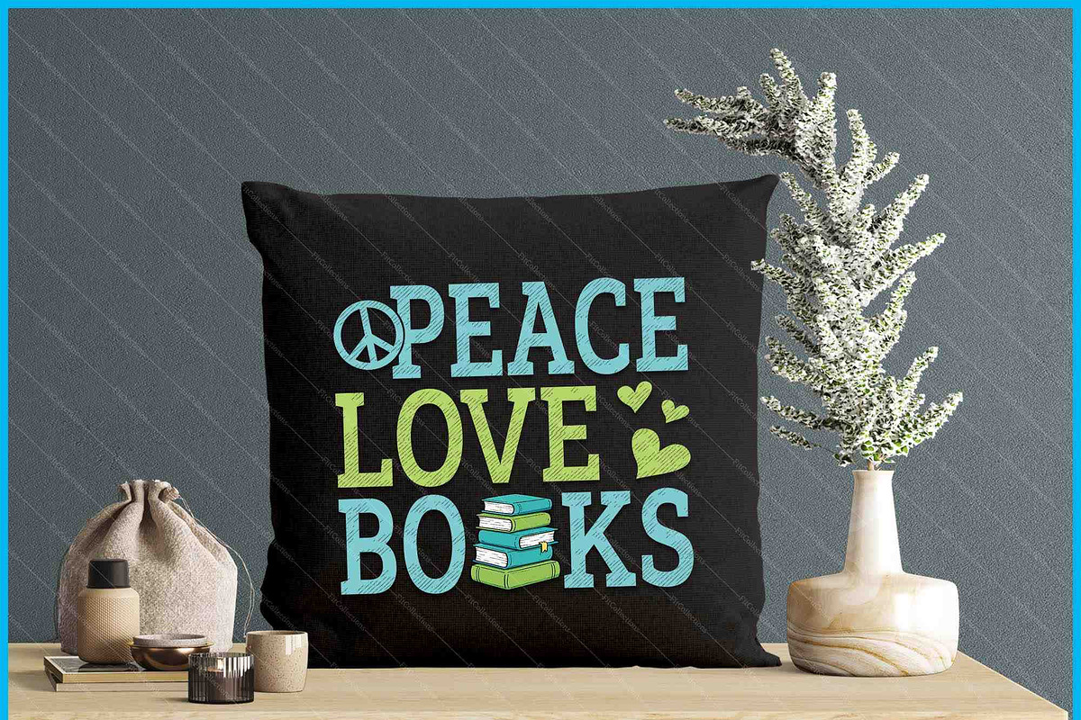 Books Peace Love Bookworm Book Lover, a Graphic by Creativeusart (Photo 4 of 4)