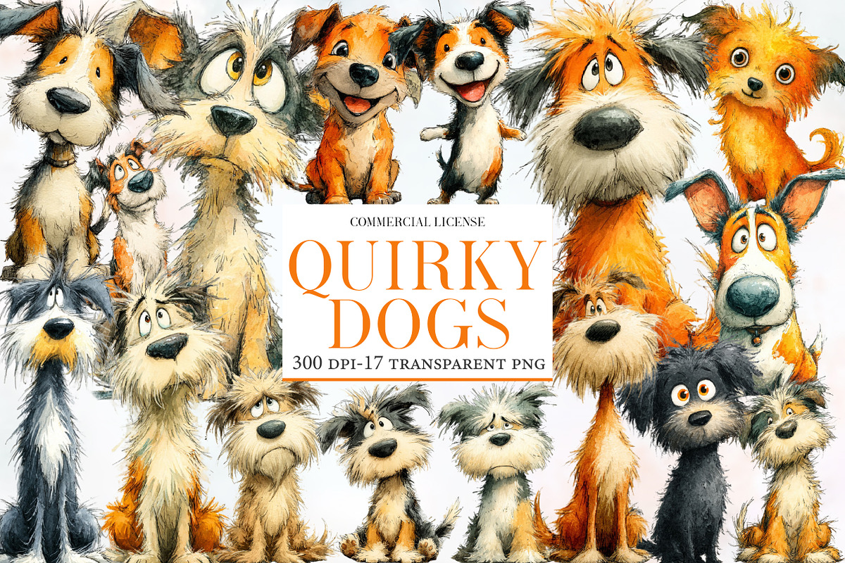 Quirky Dogs Clipart, an Illustration by Designworld (Photo 1 of 5)