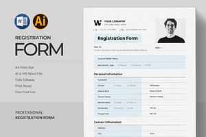 Registration Form | Word, a Stationery Template by Pixelpick