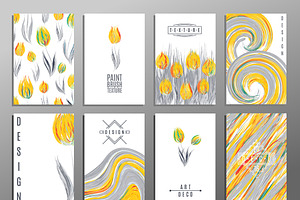 Floral spring card templates