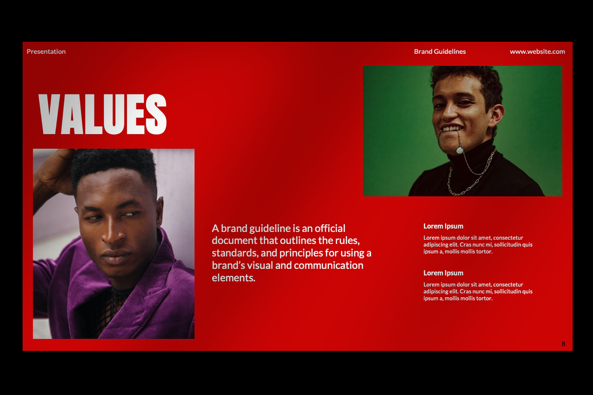 Memphis Brand Guidelines Template, a Presentation Template by Creative Glide (Photo 2 of 10)
