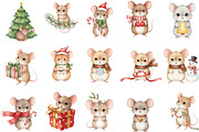 Christmas Mouse Clipart, an Illustration by Designking (Thumbnail 3 of 5)