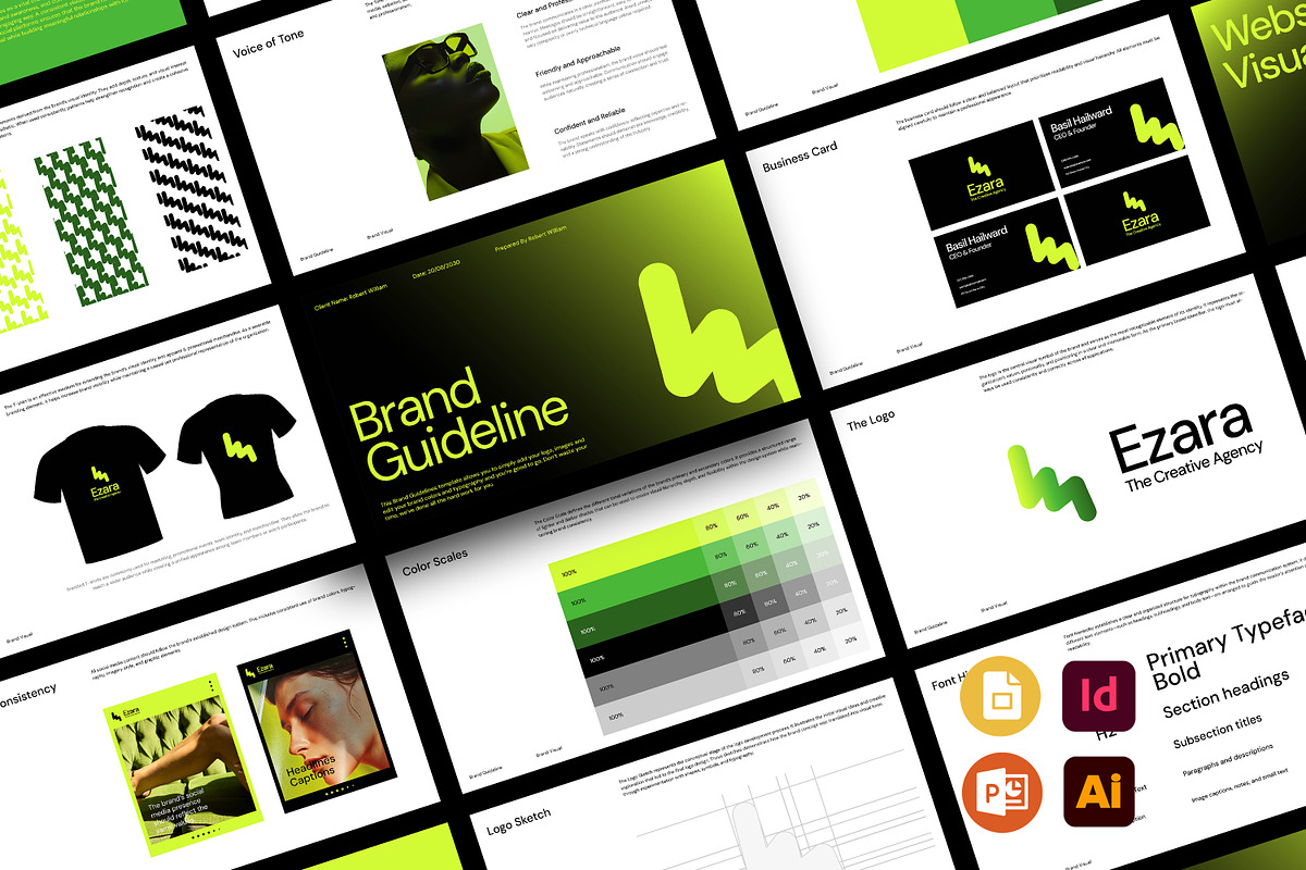 Ezara | Brand Guidelines Template, a Presentation Template by Artisan Vibes (Photo 1 of 11)