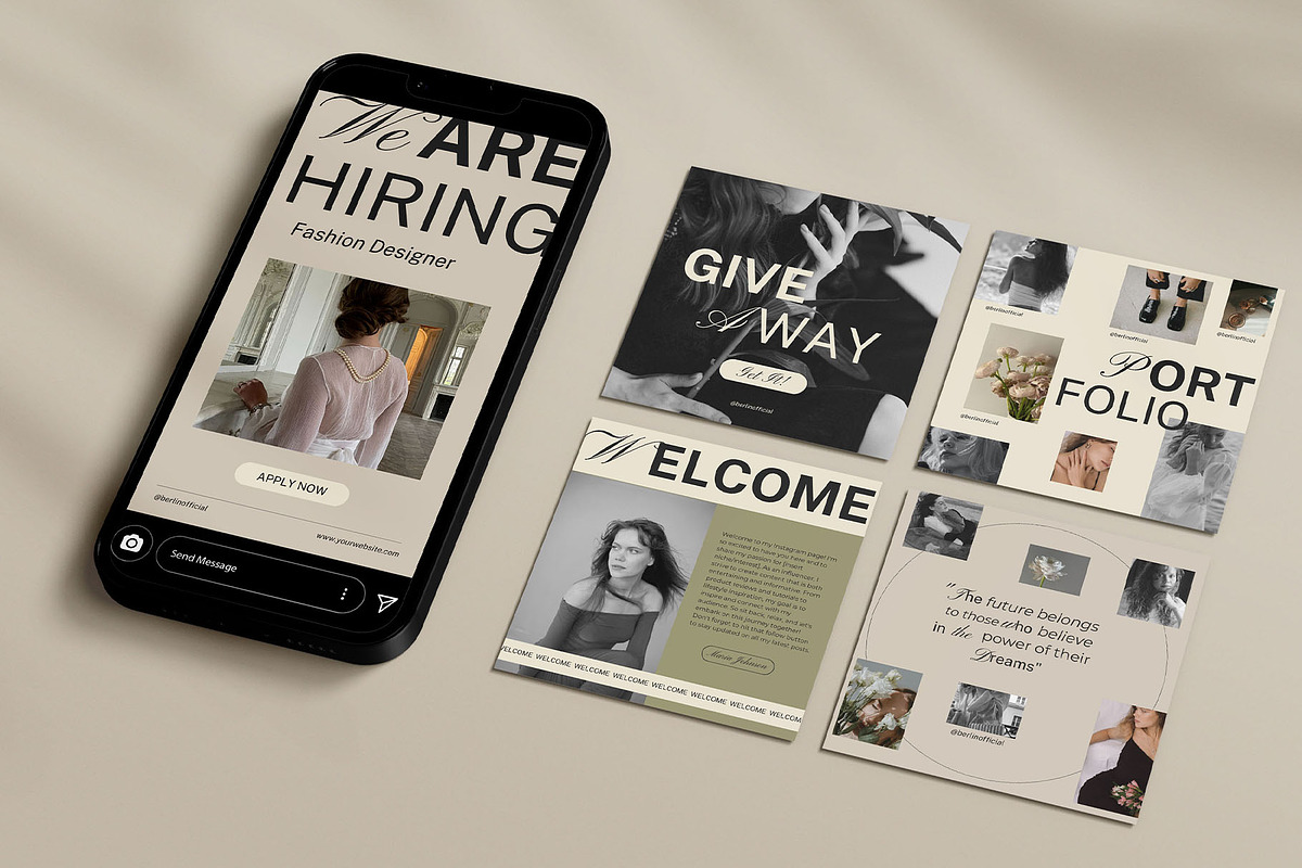 Berlin Social Media Canva Templates, a Social Media Template by Amaré Creative (Photo 5 of 13)