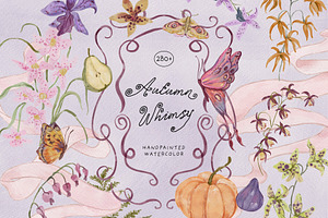 Autumn Whimsy Handpainted Florals, a Seasonal Illustration by SunnyAfternoons