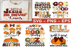Retro Fall SVG Sublimation Bundle, an Object Graphic by EllaMaiyaali