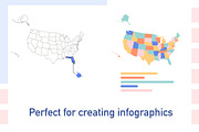50 States & USA Map for Infographics, an Object Graphic by Minkina (Thumbnail 2 of 4)