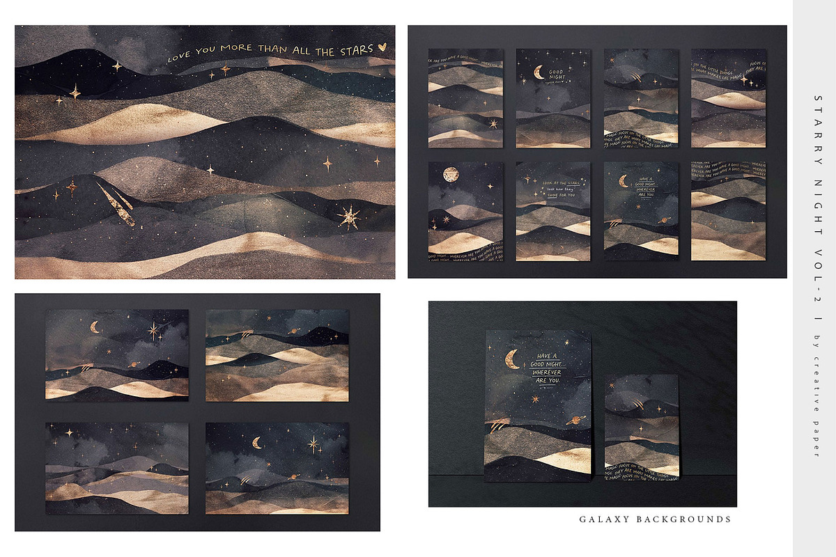 Galaxy & Landscape Modern Bundle, a Background Graphic by by creative paper (Photo 6 of 14)