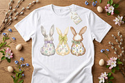 Watercolor Happy Easter Bunnies PNG, an Illustration by VetalStock (Thumbnail 2 of 3)