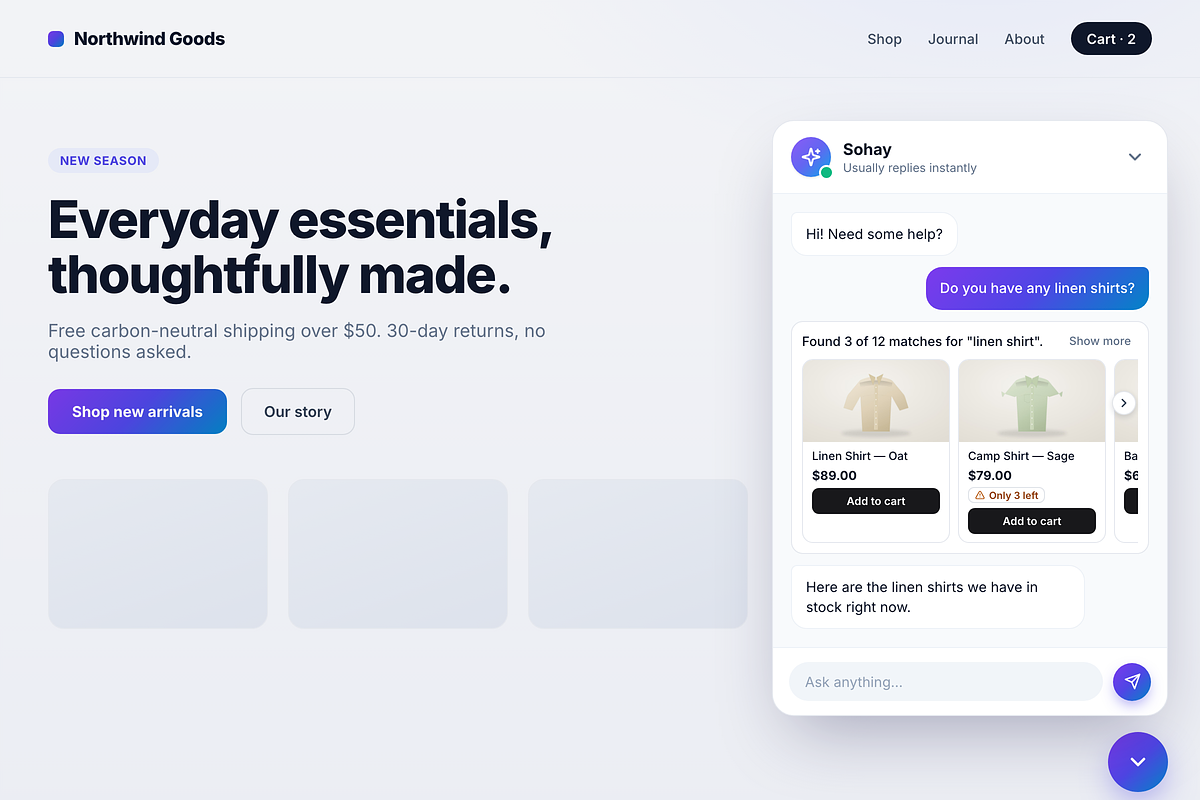 Sohay — RAG AI Chatbot for WordPress, a WordPress Template by Bengal Studio (Photo 4 of 9)