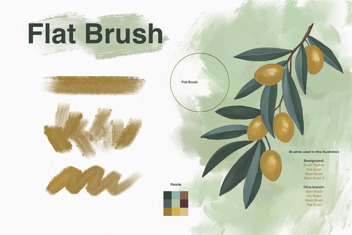 Gouache Brushes for Procreate, a Brush Add-On by Maria Summer (Photo 3 of 8)