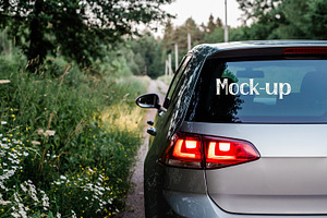 Car Window Mockup Outdoors