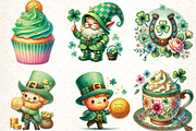 Watercolor St Patrick's Day Clipart, an Illustration by DreamCafeArt (Thumbnail 2 of 5)
