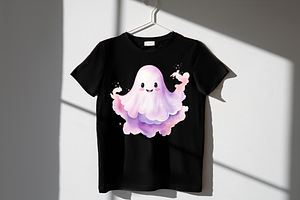 Pink Halloween Ghost Clipart