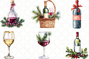 Christmas Red Wine Clipart, an Illustration by Black Bird Studio (Thumbnail 5 of 6)