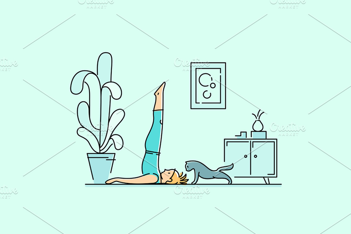 Set of Yoga Practice Illustrations, a Healthcare Illustration by tetiana.svirska (Photo 3 of 6)