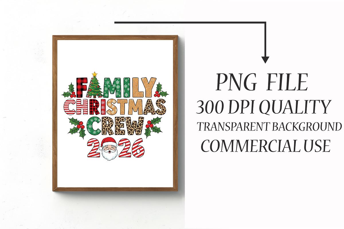 Retro Family Christmas Crew 2026 Png, an Illustration by Libby Wishes (Photo 3 of 4)