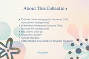 Glitter Elements & Watercolor Shapes, a Texture Illustration by Minky Moo Creations (Thumbnail 2 of 15)