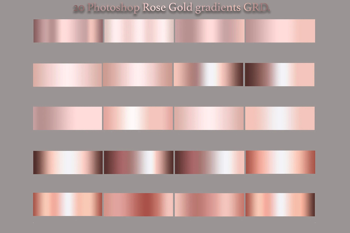 Photoshop Rose Gold Gradients, a Gradient Add-On by Illustration Tribe